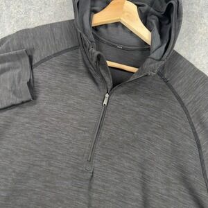 Lululemon Hoodie Mens XL Gray 1/4 Zip Pullover Lightweight Athletic Knit Running
